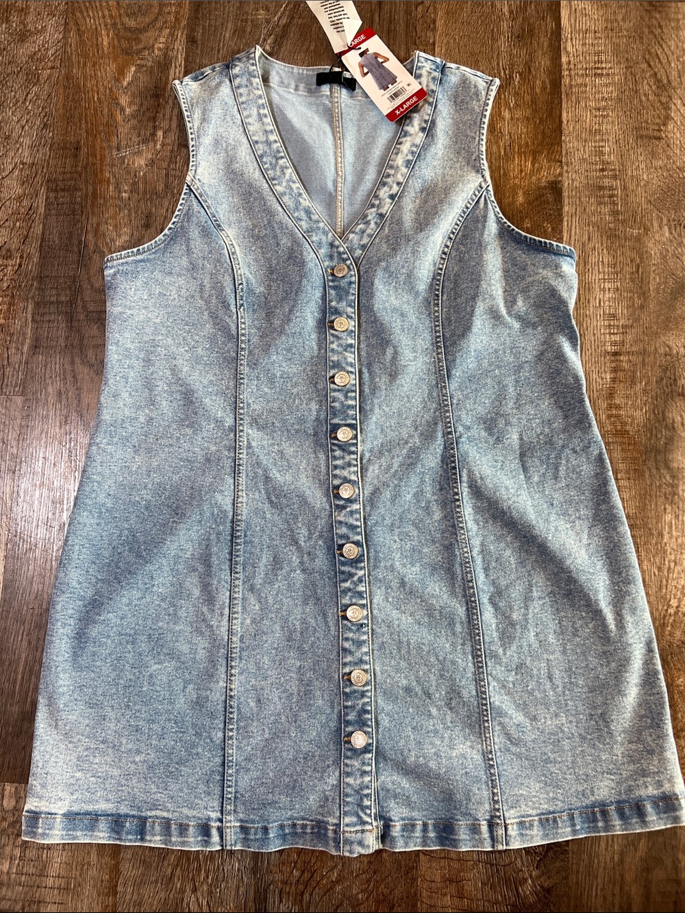 Frye Light Blue Denim Button-Front Mini Dress